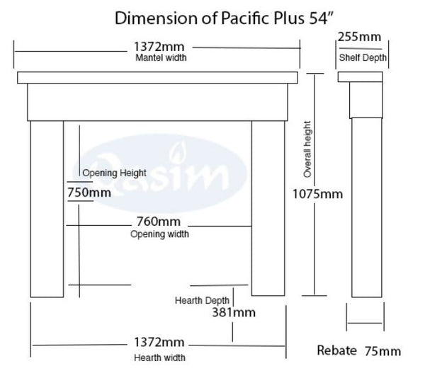 Qasim Pacific Plus 54" Marble Fireplace Morecambe Gas Showroom
