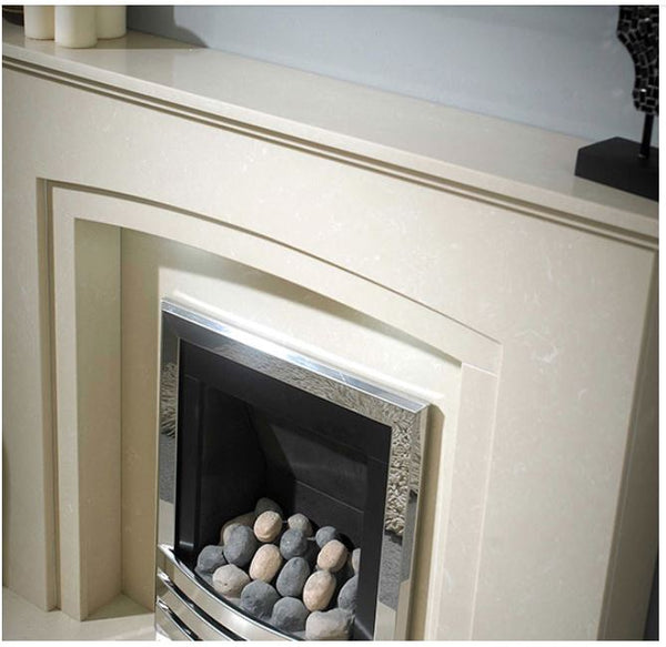 Qasim Romana 48" Marble Fireplace Morecambe Gas Showroom