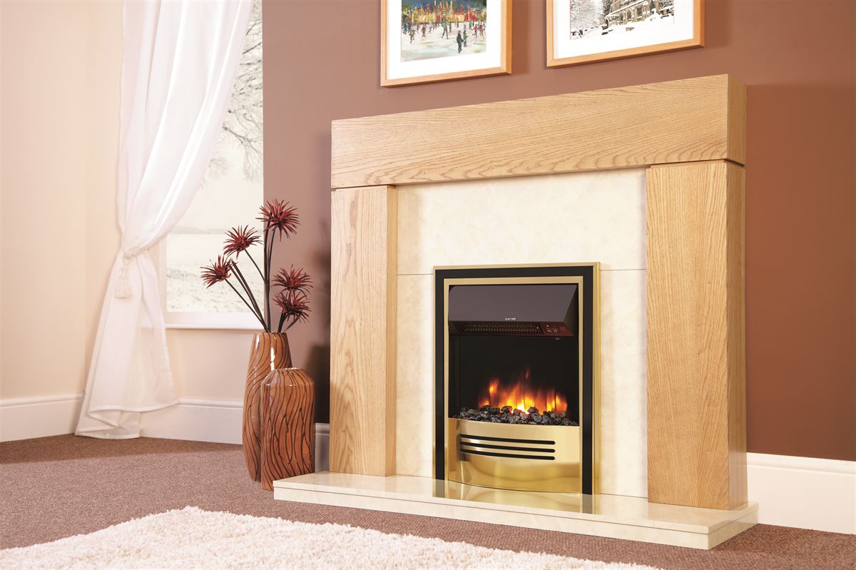Accent Infusion Brass &amp; Black Electric Fire