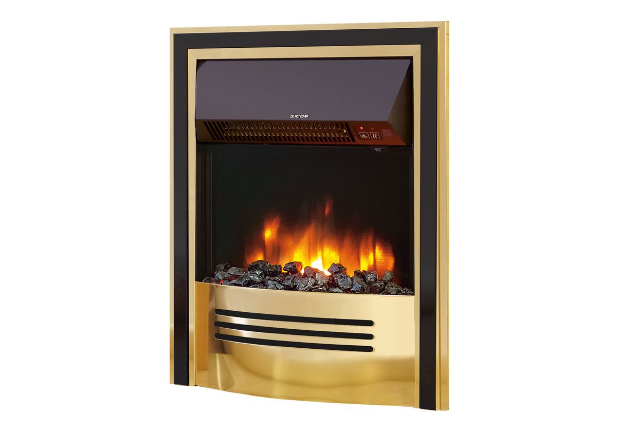 Accent Infusion Brass &amp; Black Electric Fire
