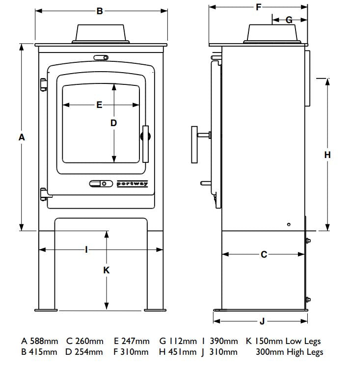 P1 Contemporary Multifuel Stove &amp; Log Store