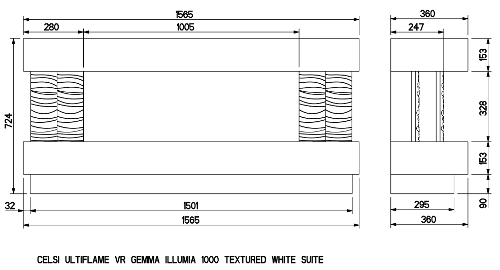 Electriflame VR Gemma 1000 Illumia Suite Textured White