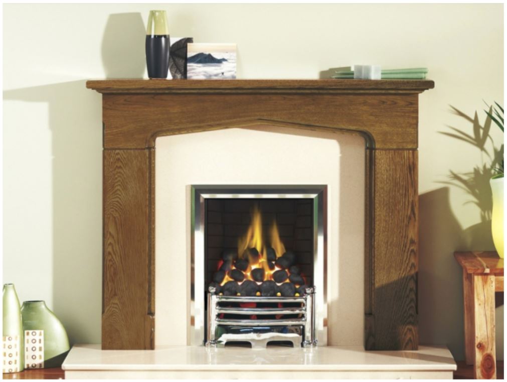 Ariston - Solid Oak Fireplace