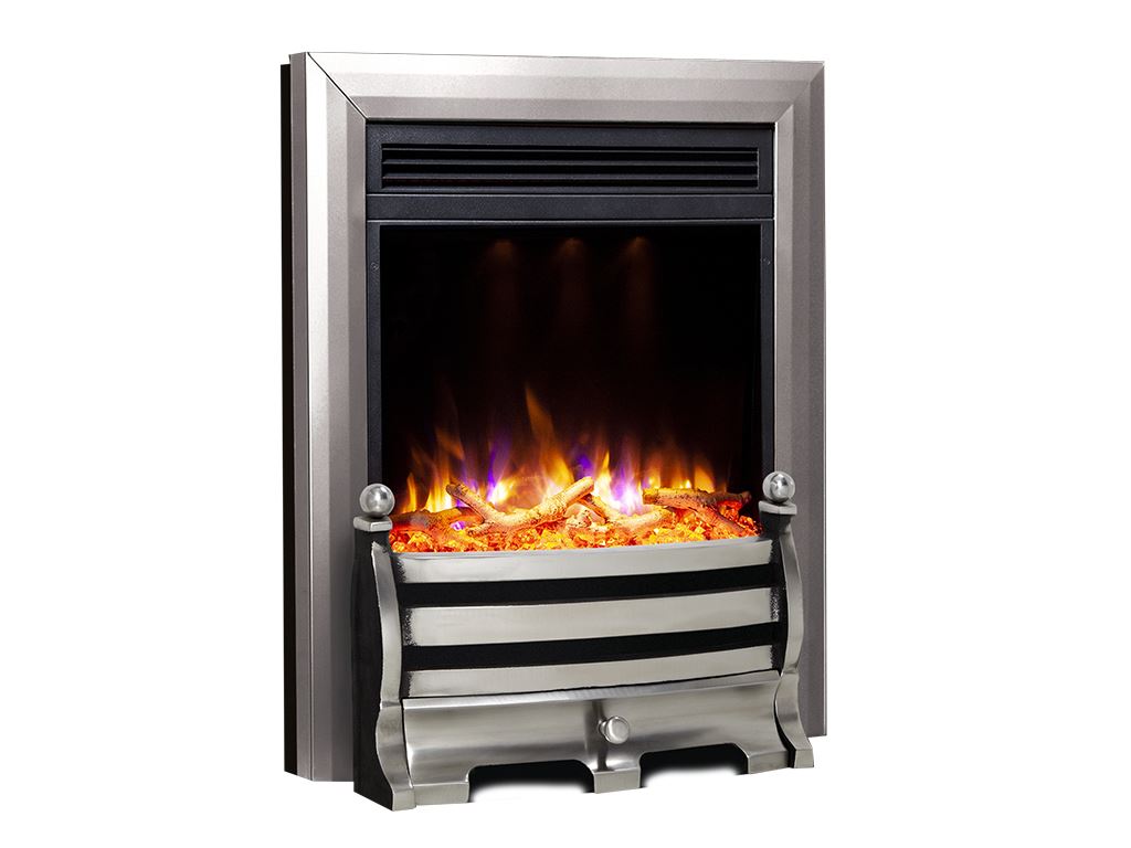 Electriflame XD Daisy Satin Silver Electric Fire