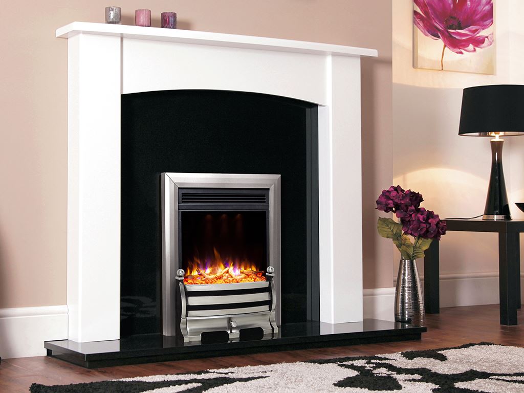 Electriflame XD Daisy Satin Silver Electric Fire
