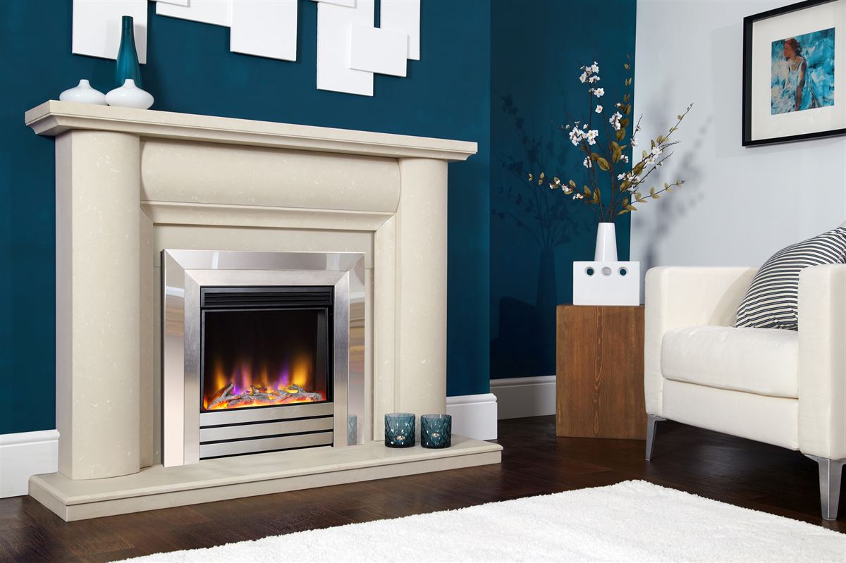 Electriflame VR Acero Chrome &amp; Satin Silver Electric Fire