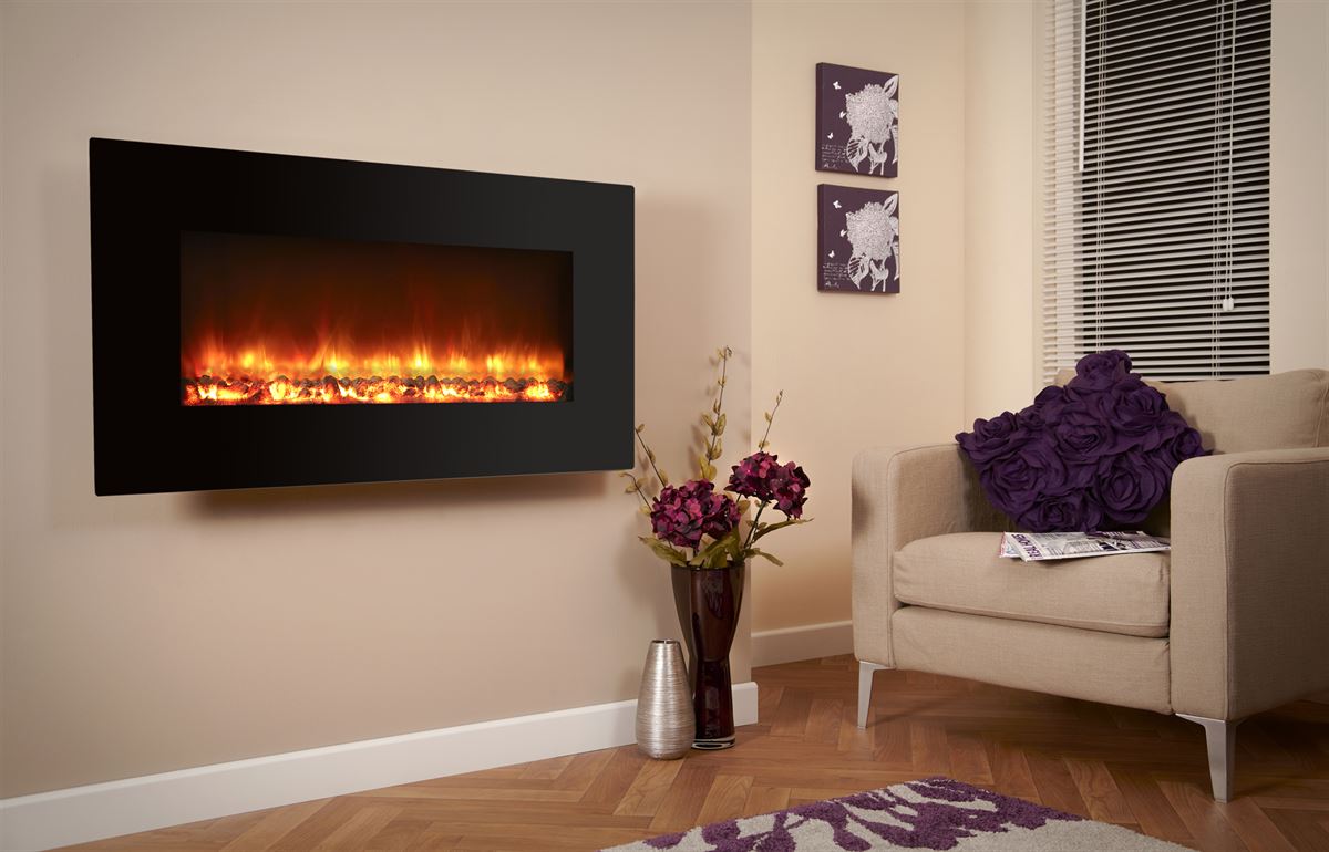 Electriflame XD Black Glass 1100 Wall Mounted Fire