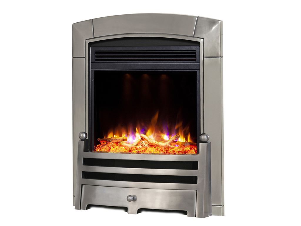 Electriflame Caress XD Satin Silver Electric Fire