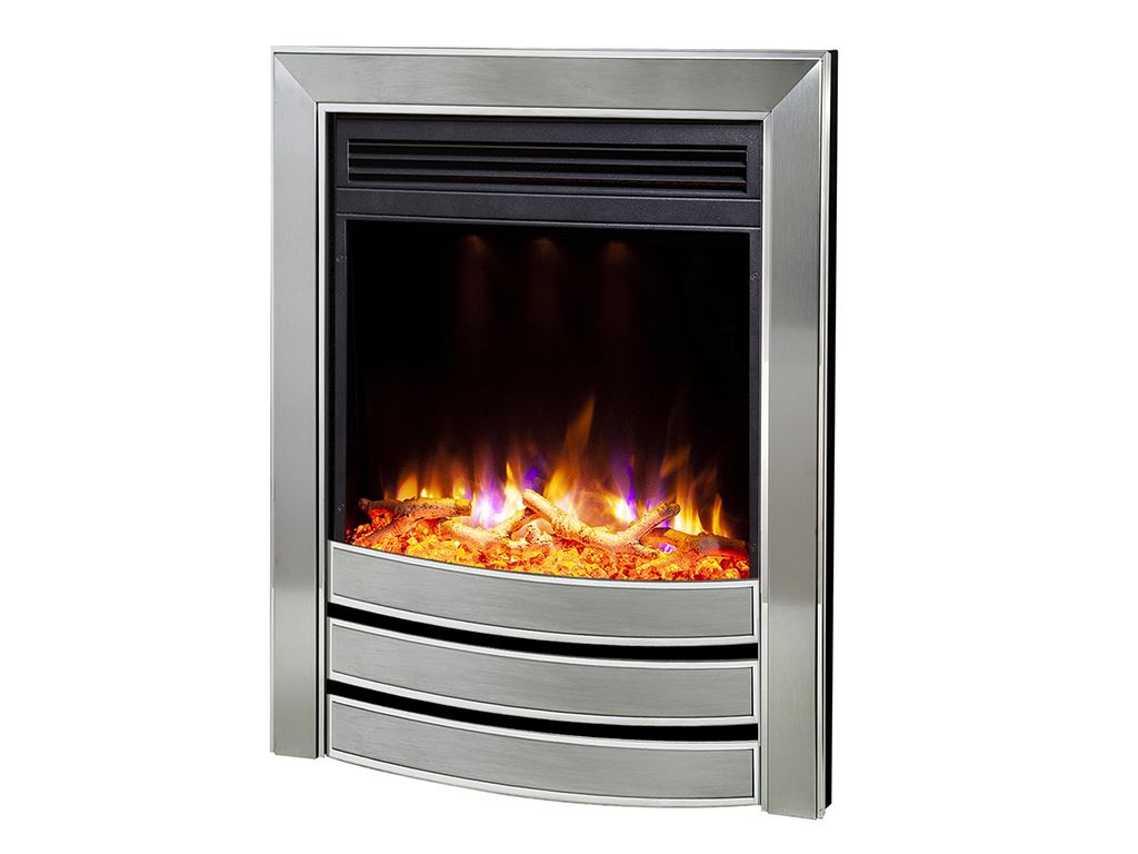 Electriflame XD Signature Satin Silver &amp; Chrome Electric Fire